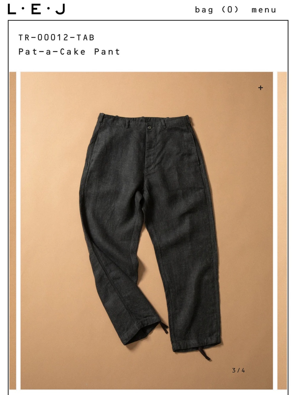 LEJ London Classic Linen-Blend Pants — Charcoal
